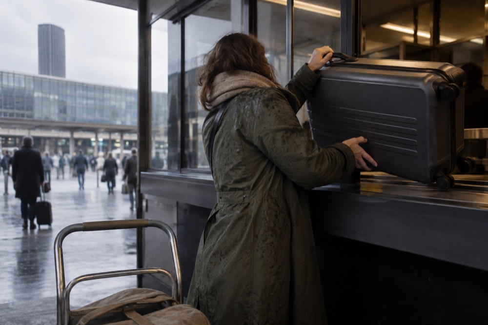 Hall des arrivées de l'aéroport d'Orly avec des passagers récupérant leurs bagages et un comptoir d'information transport